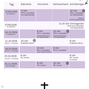 Gottesdienstplan Seite 2
